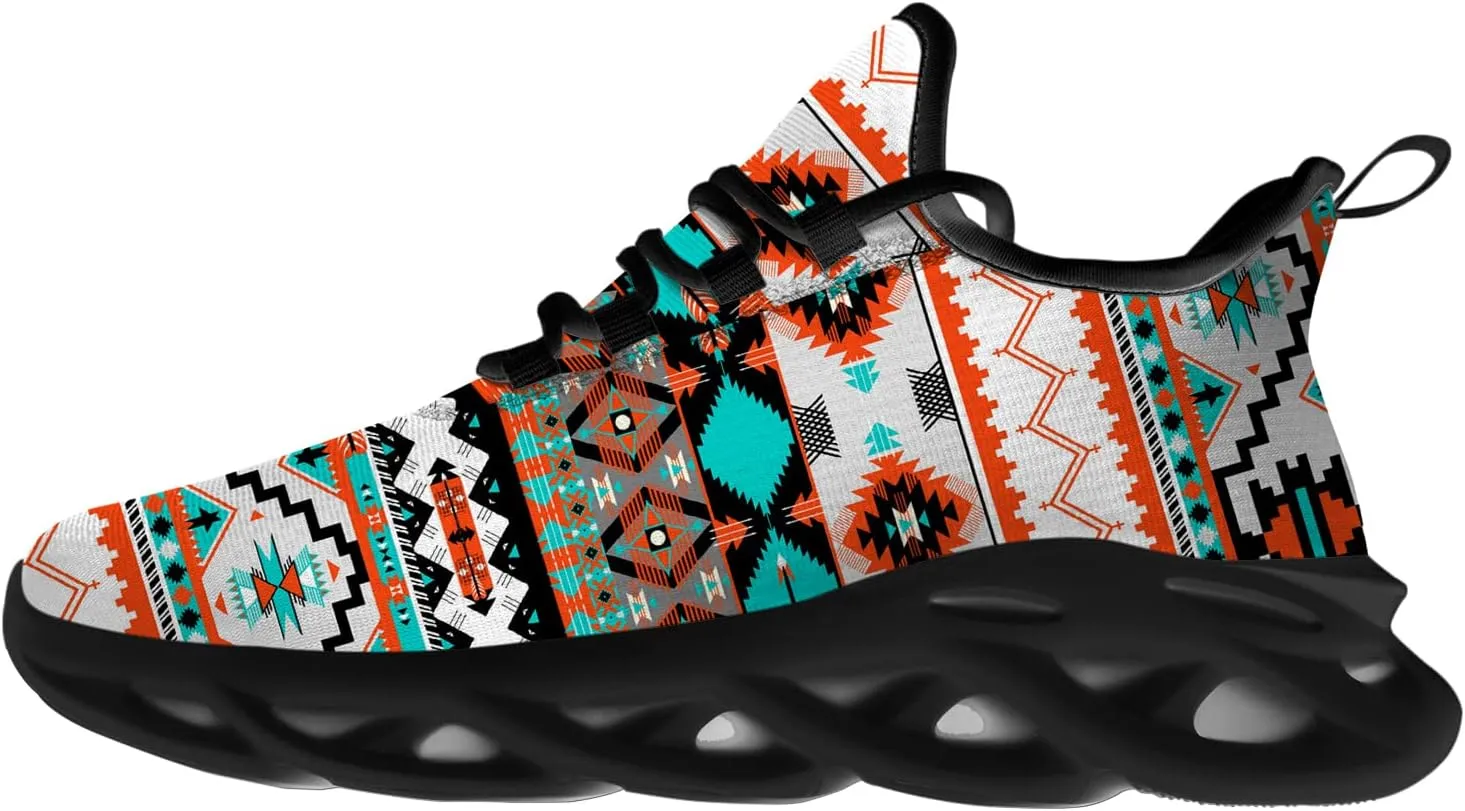 Ciadoon Aztec Shoes for Men Women Road Running Shoes Sport Walking Tennis Sneakers Cross Trainer Shoes Gifts for Boy Girl