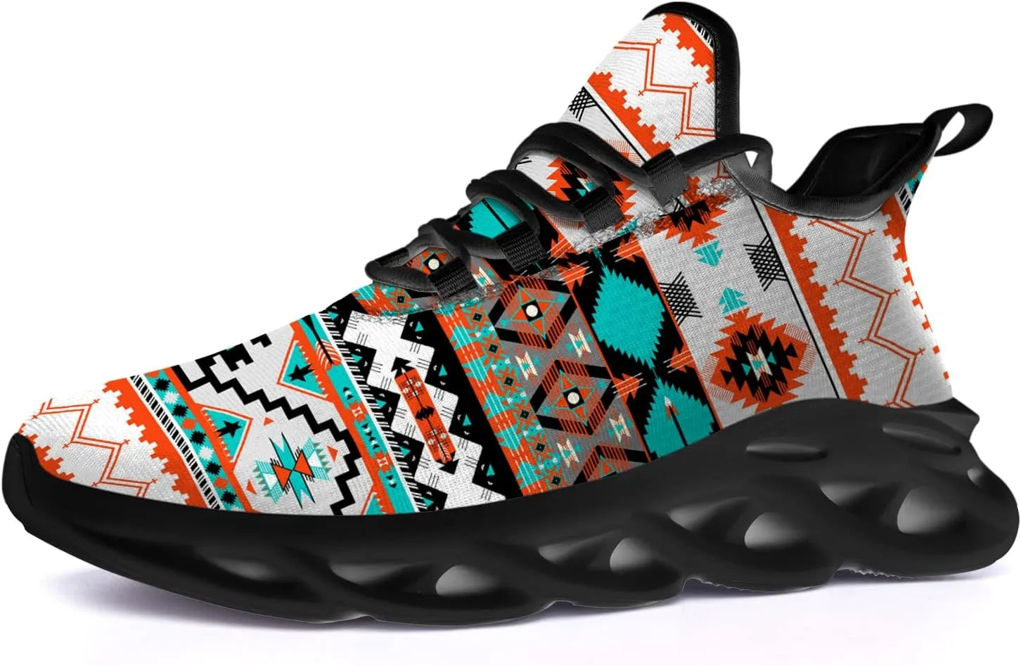 Ciadoon Aztec Shoes for Men Women Road Running Shoes Sport Walking Tennis Sneakers Cross Trainer Shoes Gifts for Boy Girl