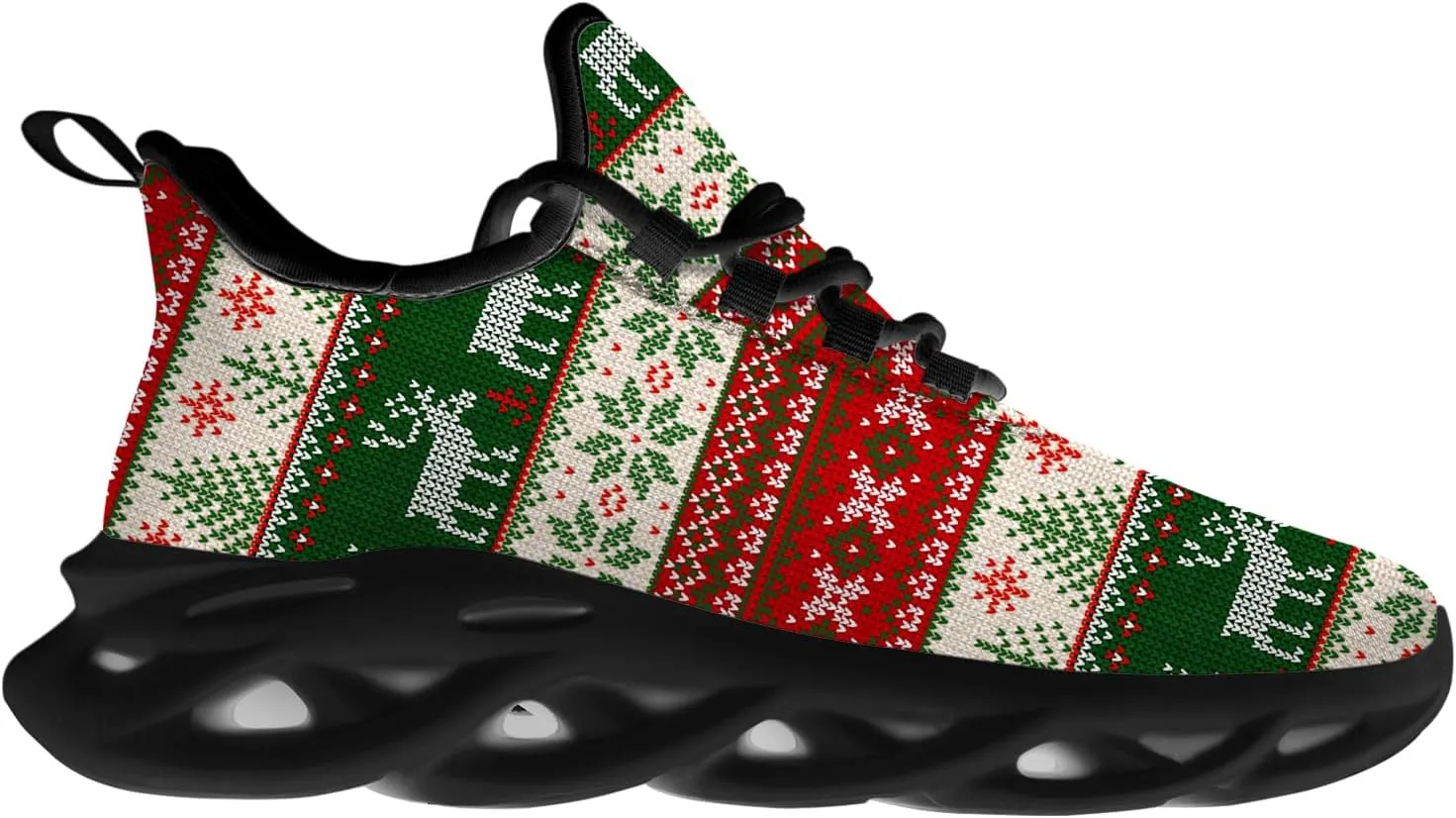 Ciadoon Christmas Shoes for Women Men Road Running Walking Tennis Breathable Lightweight Sneakers Gifts for Men Women