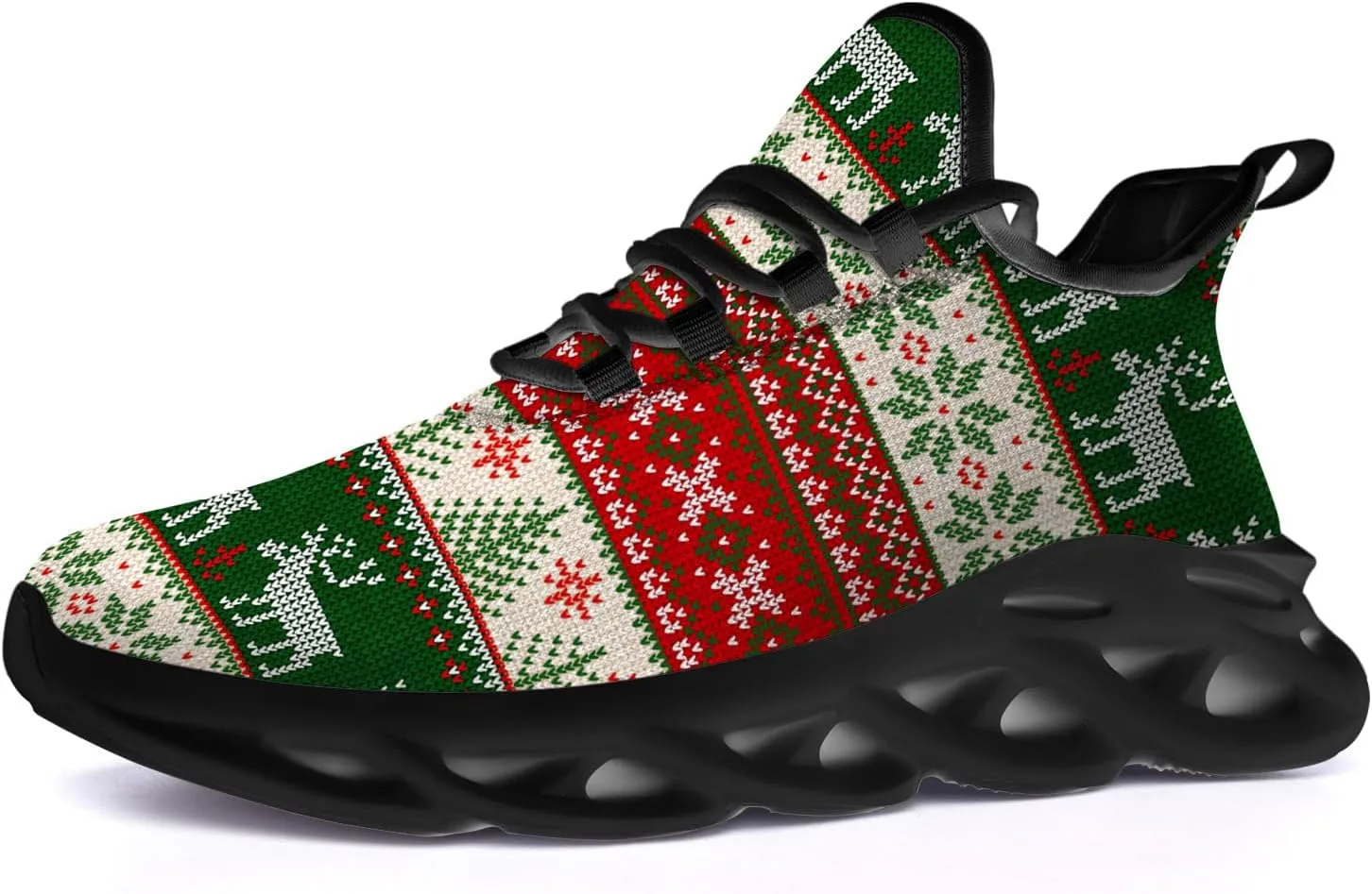 Ciadoon Christmas Shoes for Women Men Road Running Walking Tennis Breathable Lightweight Sneakers Gifts for Men Women
