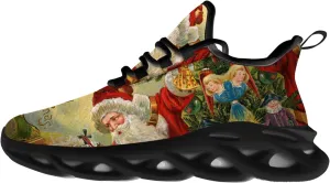 Ciadoon Christmas Shoes for Women Men Road Running Walking Tennis Breathable Lightweight Sneakers Santa Shoes Gifts for Men Women