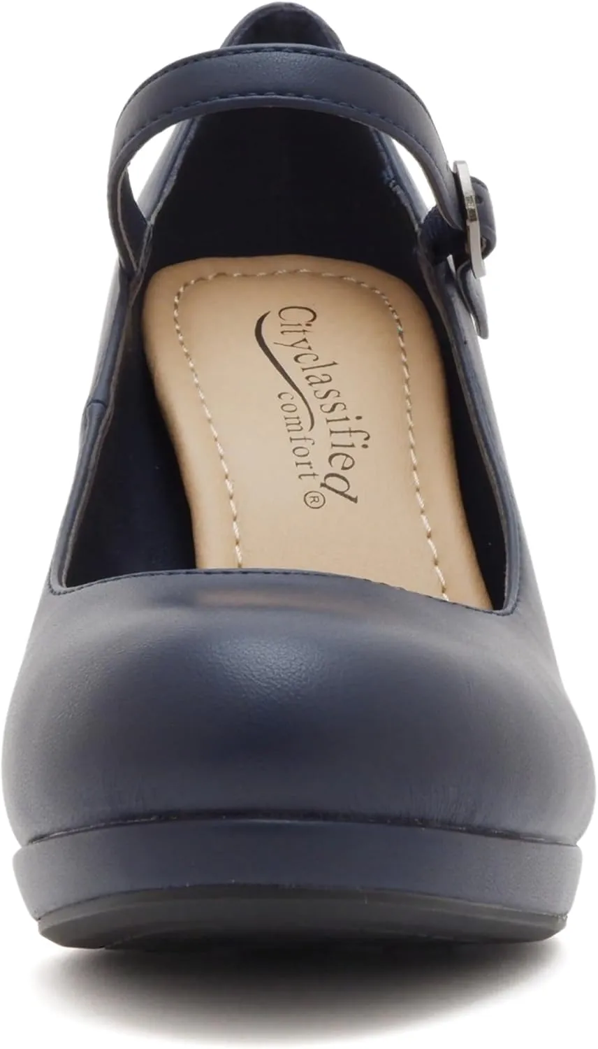 City Classified Comfort Topshoeave Women's Dennis Mary Jane High HEE Black l