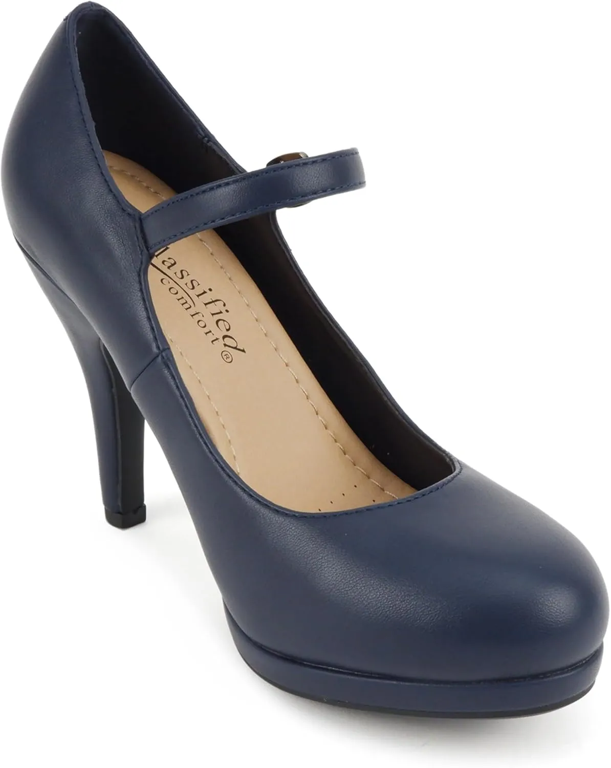 City Classified Comfort Topshoeave Women's Dennis Mary Jane High HEE Black l