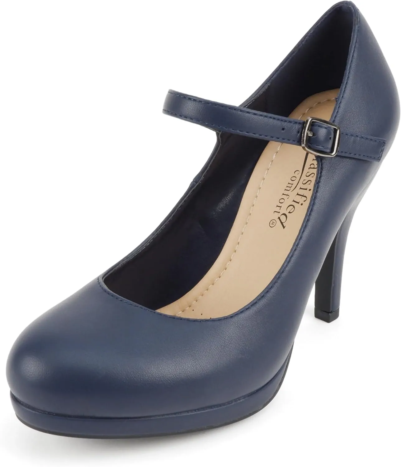 City Classified Comfort Topshoeave Women's Dennis Mary Jane High HEE Black l