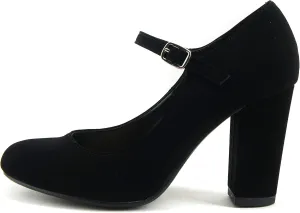 City Classified Comfort Women's Closed Toe Ankle Strap Block Heel