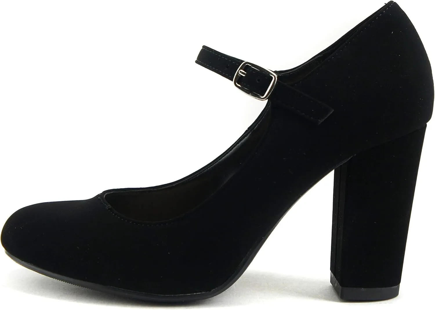 City Classified Comfort Women's Closed Toe Ankle Strap Block Heel