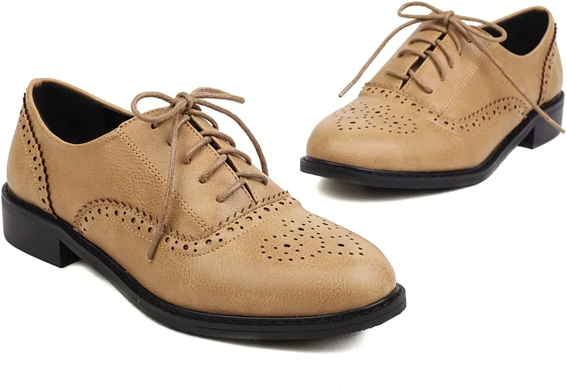 Ciuyurra Women Classic Lace up Oxford Shoes