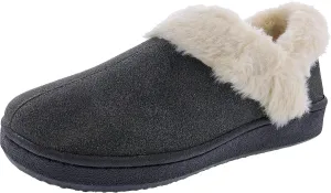 Clarks Indoor and Outdoor Grey Slipper Cozy Wool Mule Slip-On Fur Lined Clogs (Grey Cow Suede, 8)