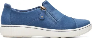 Clarks Women's Caroline Grace Oxford, Blue Suede, 9