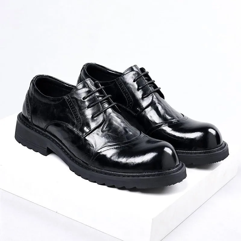 Classic Brogue Derby Shoes for Men Cushioned Arch Support Job Interviews Evening Receptions Breathable Lining