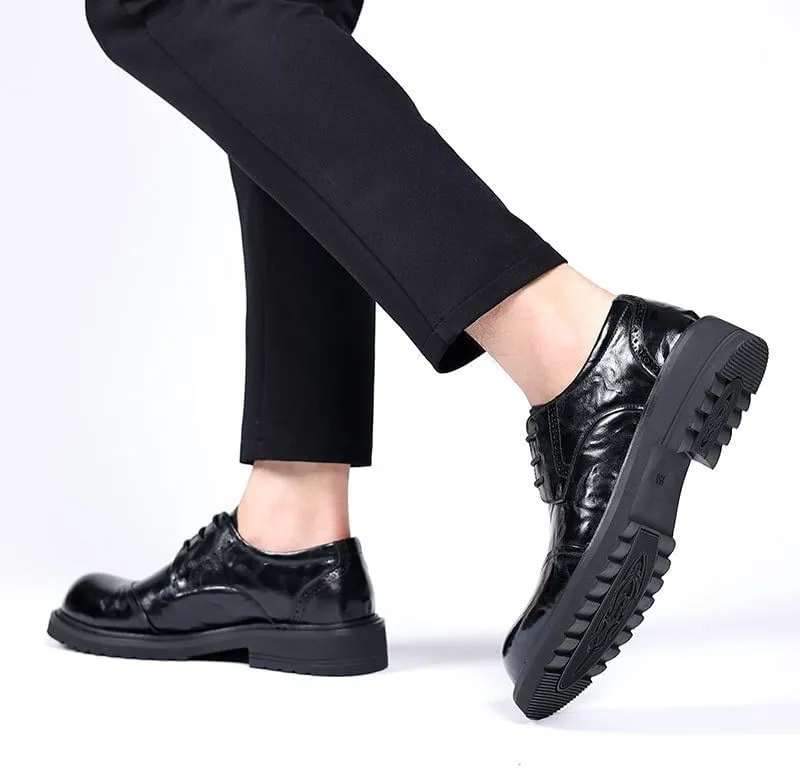 Classic Brogue Derby Shoes for Men Cushioned Arch Support Job Interviews Evening Receptions Breathable Lining