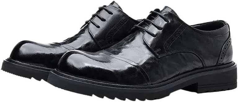 Classic Brogue Derby Shoes for Men Cushioned Arch Support Job Interviews Evening Receptions Breathable Lining