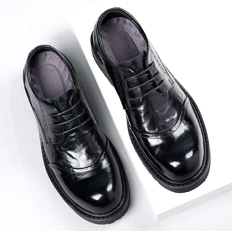 Classic Brogue Derby Shoes for Men Cushioned Arch Support Job Interviews Evening Receptions Breathable Lining