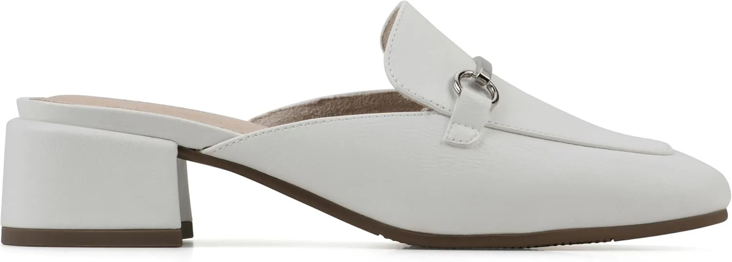 CLIFFS BY WHITE MOUNTAIN Women's Quin Low Block Heel Loafer Style Mule
