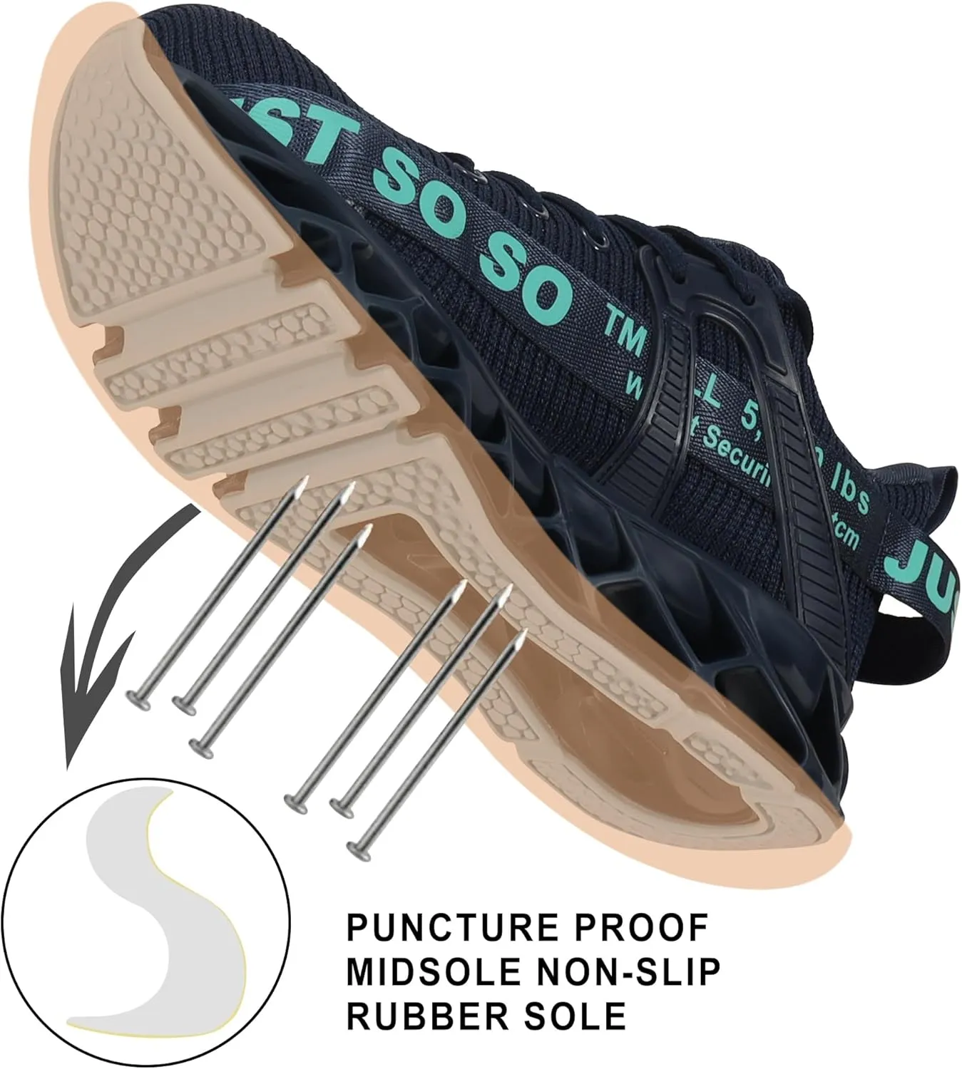 COKAFIL Steel Toe Shoes for Men Women Slip On Work Safety Cap Sneakers Comfortable Puncture Proof Slip Resistant Shoes