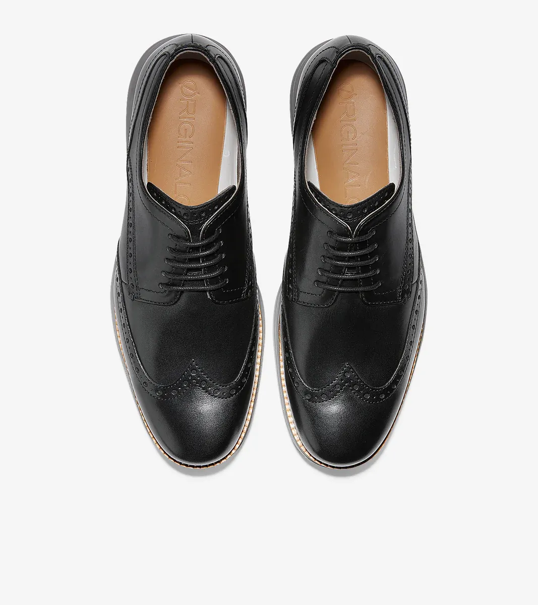 Cole Haan Men's ØriginalGrand Wingtip Oxford Black Leather-Ironstone C26470