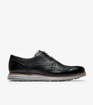 Cole Haan Men's ØriginalGrand Wingtip Oxford Black Leather-Ironstone C26470