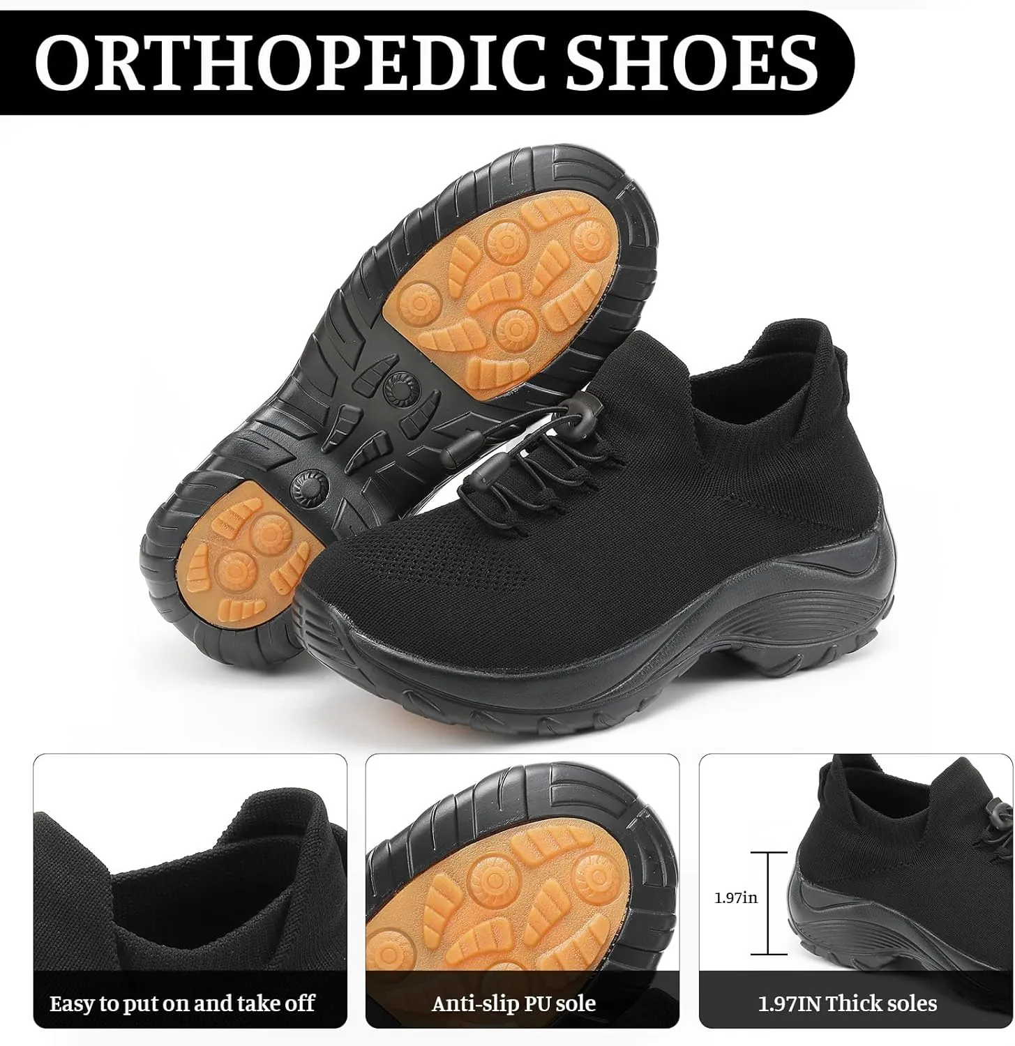 Comfort Wear Orthowear Shoes for Women Men, Unisex Orthopedic Shoes for Women Breathable Comfortable Plantar Fasciitis Ortho Sneakers Running Walking Non Slip Stretch Cushion Comfortwear Shoe
