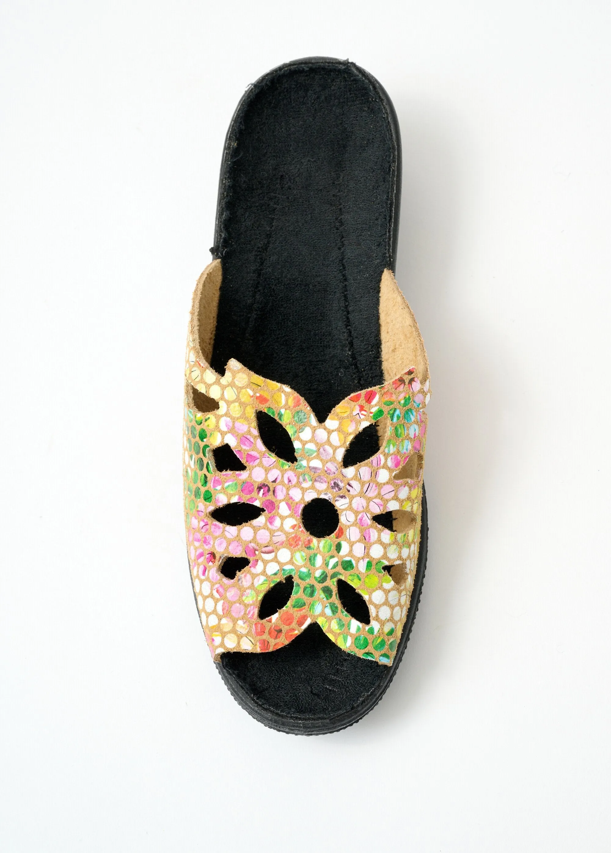 Comfort wide leather mules