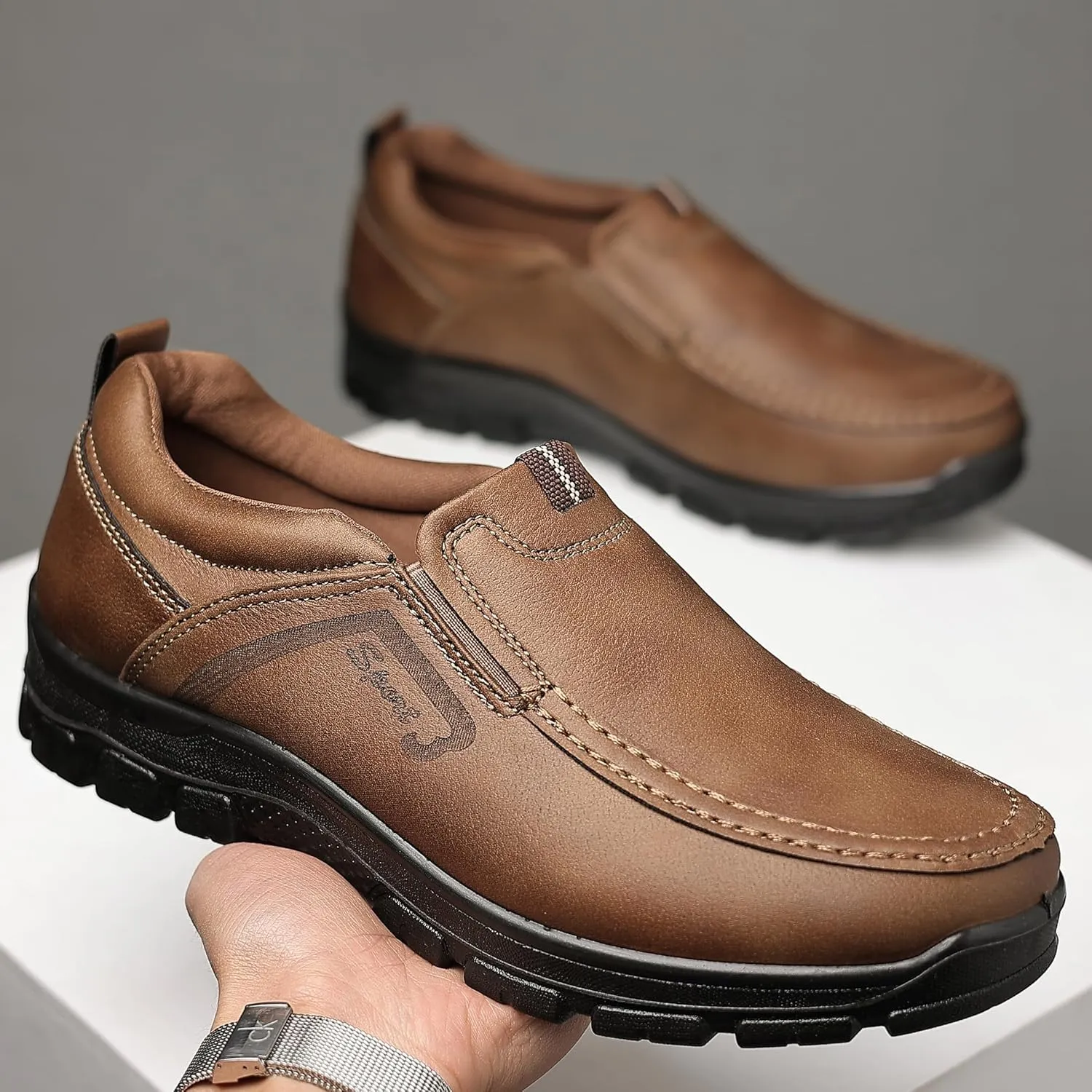COSIDRAM Mens Loafers Slip on Shoes Casual Comfort Soft Moccasin Daily Flats Driving Walking Shoes Lightweight