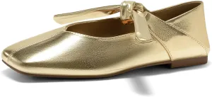 Coutgo Womens Mary Jane Flats Bow Square Toe Ballet Flats Dressy Comfortable Slip on Flat Shoes