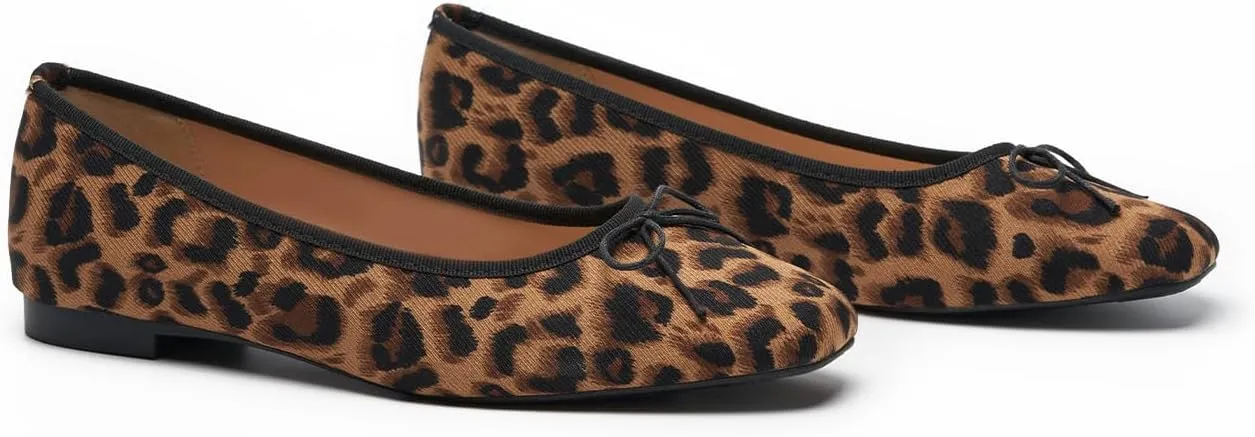 C.Paravano Women's Ballet Flats, Comfortable Slip On Round Toe Flat Shoes, Casual Walking Shoes for Women, Slip-On Bow Dressy Flats for Work Office & Wedding Party