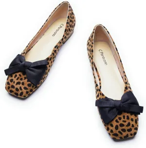 C.Paravano Women's Flats | Square Toe Shoes for Women | Leather Flat Shoes for Women | Slip On Ballet Flats