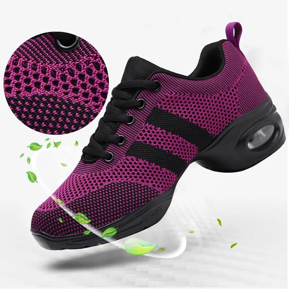 Cushion Lady Girls Modern Breathable Air Cushion Split Sole Athletic Walking Dance Shoes Lightweight Practice Professional Performance Dance Shoes