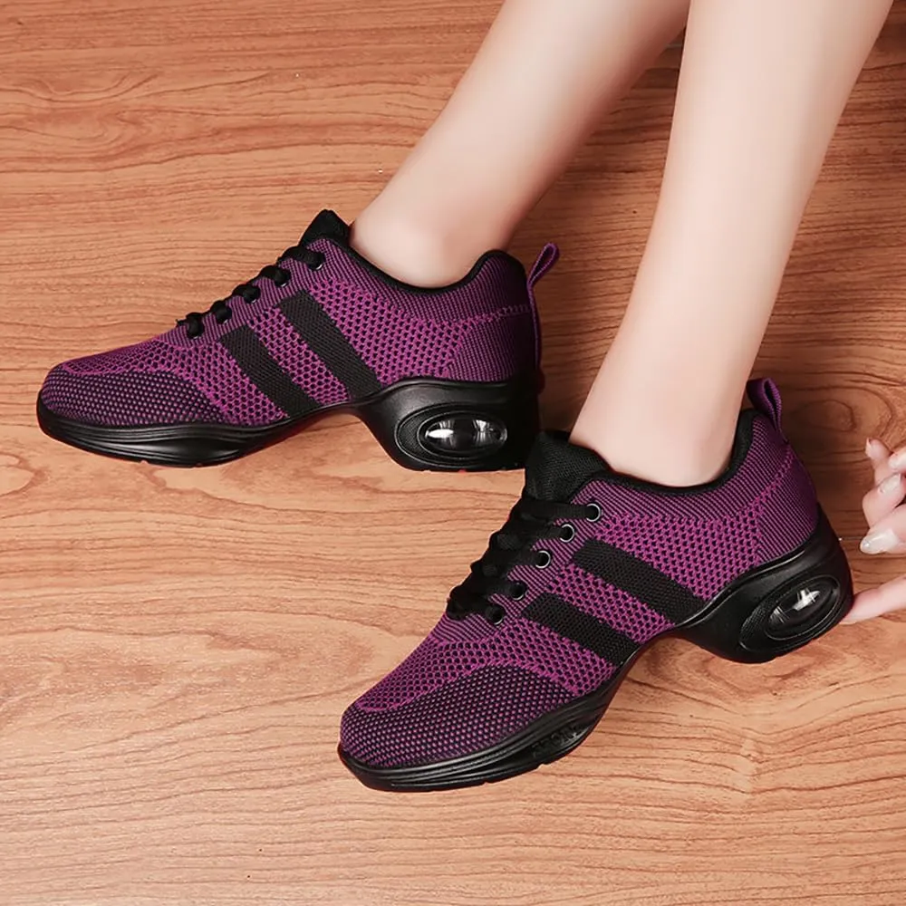Cushion Lady Girls Modern Breathable Air Cushion Split Sole Athletic Walking Dance Shoes Lightweight Practice Professional Performance Dance Shoes