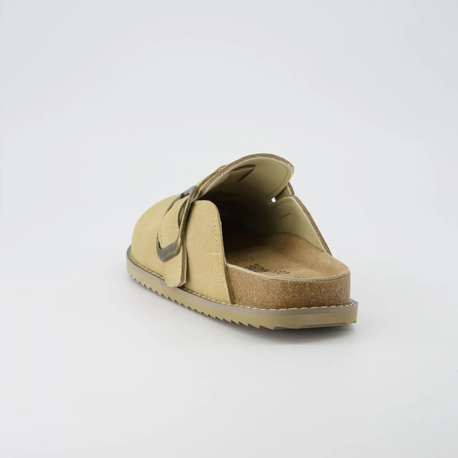 CUSHIONAIRE Women's Blain Genuine Suede Slip-On Clogs with   Memory Foam & Chic Buckle Mule - Comfortable, Non-Slip, Wide Widths Available