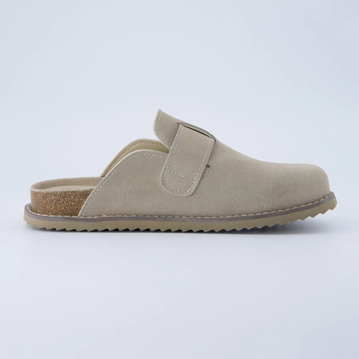 CUSHIONAIRE Women's Blain Genuine Suede Slip-On Clogs with   Memory Foam & Chic Buckle Mule - Comfortable, Non-Slip, Wide Widths Available