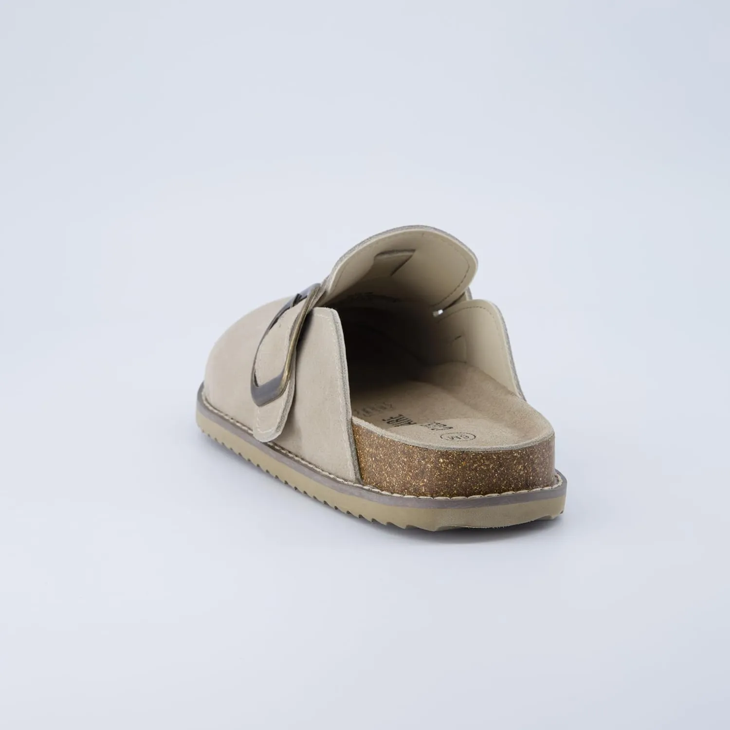 CUSHIONAIRE Women's Blain Genuine Suede Slip-On Clogs with   Memory Foam & Chic Buckle Mule - Comfortable, Non-Slip, Wide Widths Available