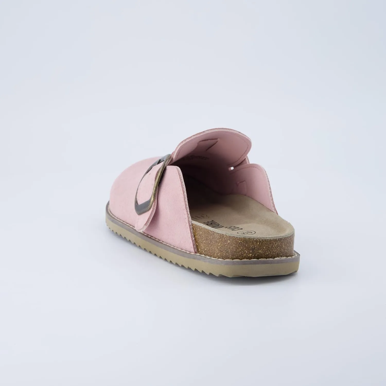 CUSHIONAIRE Women's Blain Genuine Suede Slip-On Clogs with   Memory Foam & Chic Buckle Mule - Comfortable, Non-Slip, Wide Widths Available