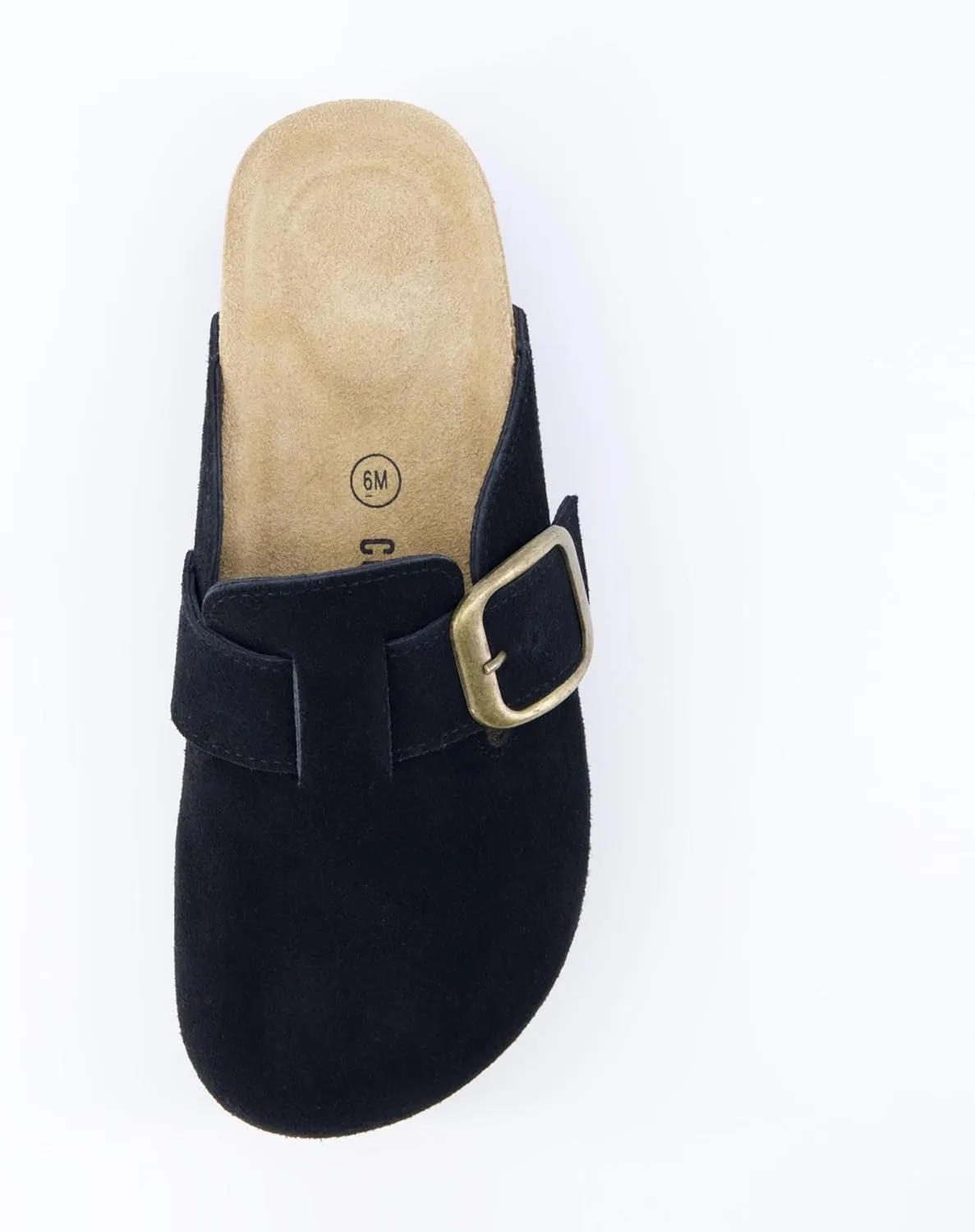 CUSHIONAIRE Women's Granola *Previous Buckle Issue Fixed* Genuine Suede Cork Footbed Platform Clog,  Comfort, Wide Widths Available