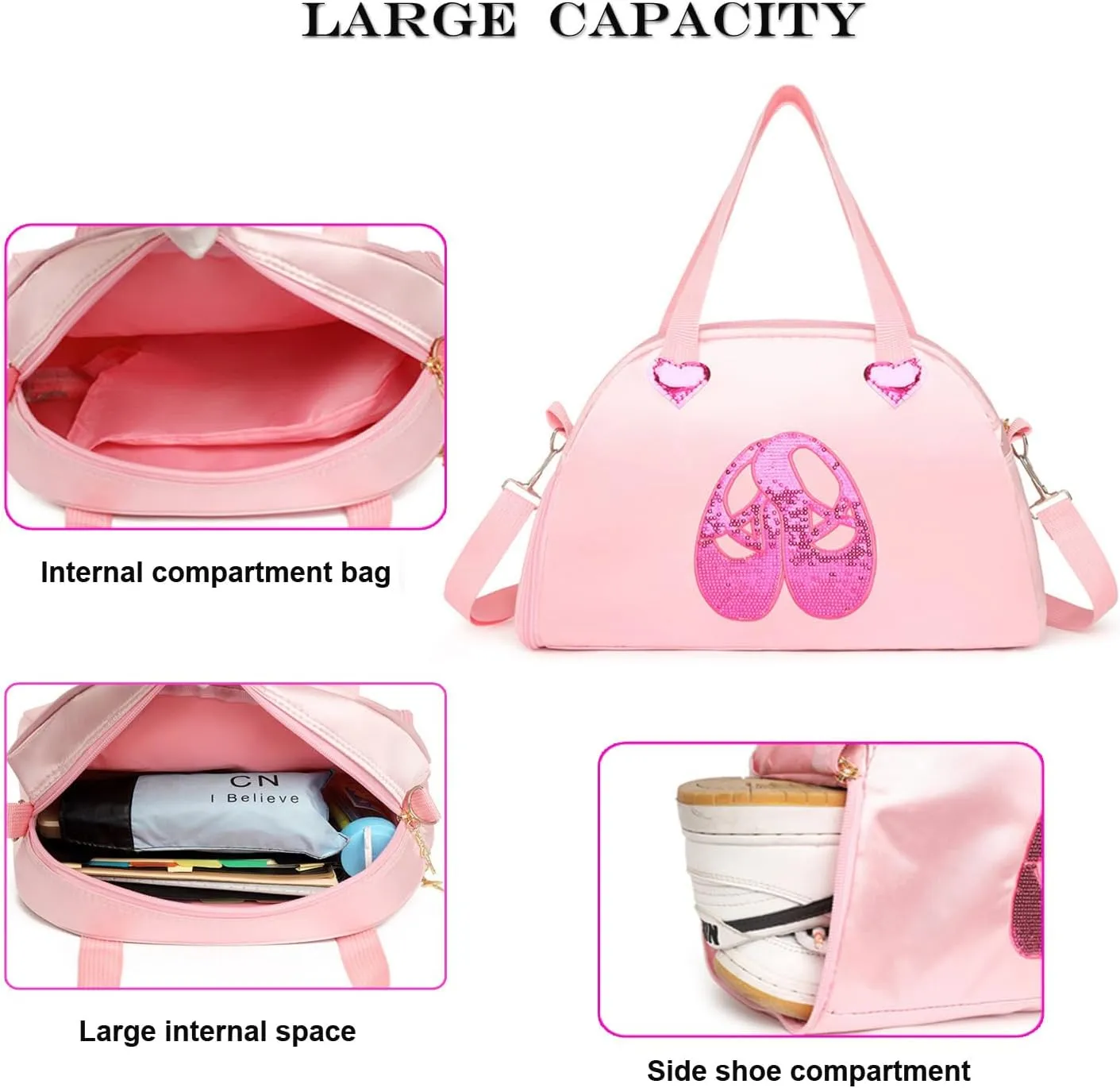 Cute Ballet Dance Backpack Tutu Dress Dance Bag Gym Travel Duffle Bag for Girls Waterproof Small Duffle Bag Ballet Bags.