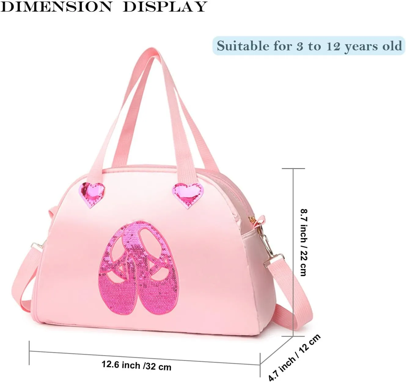 Cute Ballet Dance Backpack Tutu Dress Dance Bag Gym Travel Duffle Bag for Girls Waterproof Small Duffle Bag Ballet Bags.