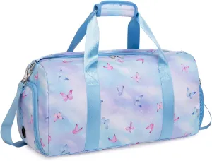 Cute Ballet Dance Bag Butterfly Dance Bag Sports Bag Gym Bag Duffle Bag Travel Bag for Girls with Shoes Compartment