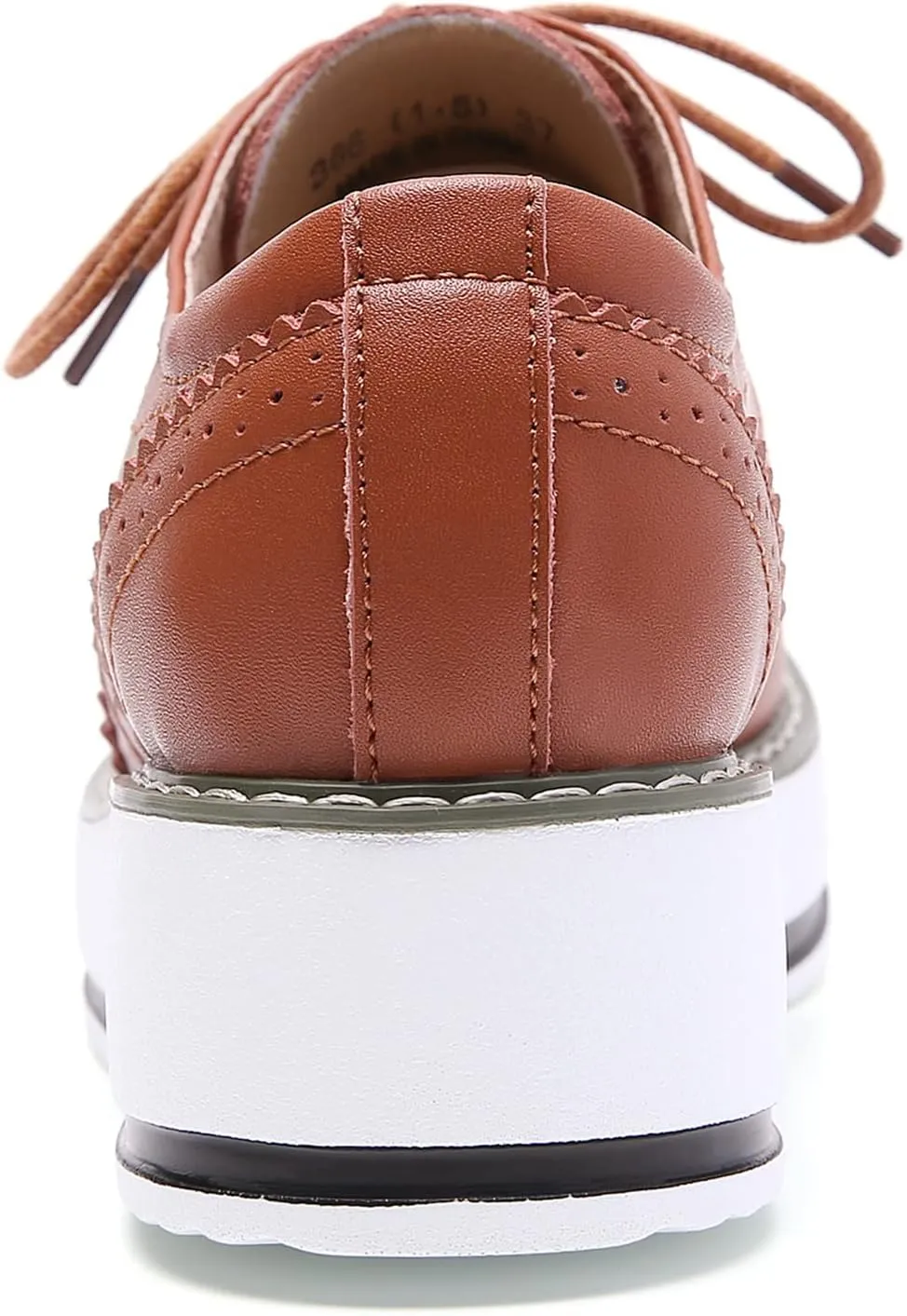 DADAWEN Women's Platform Lace-Up Wingtips Square Toe Oxfords Shoe