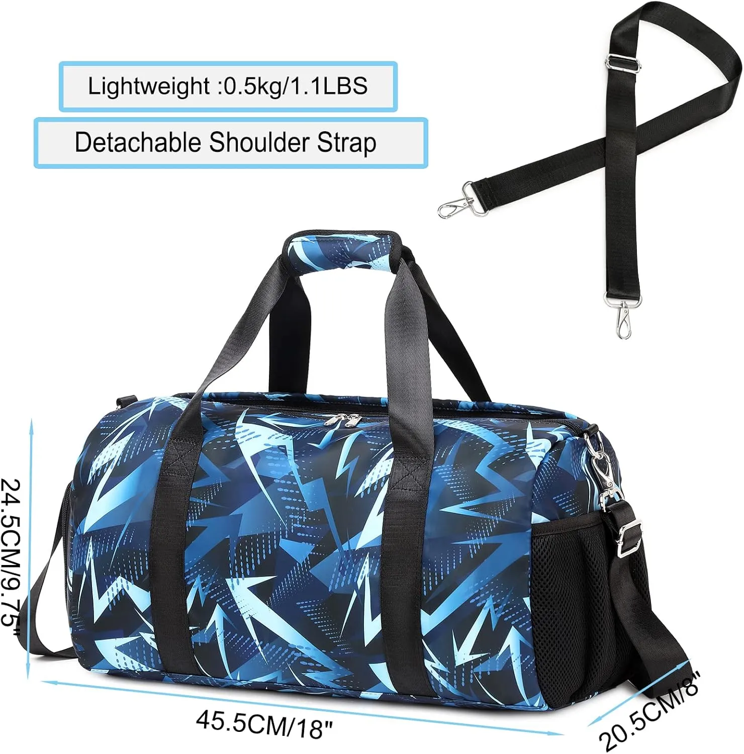 Dance Bag for Boy and Girls Duffle Gymnastics Gym Overnight Travel Sports Ballet Weekender Sleepover Carry On Bag with Shoe Compartments Water Resistant