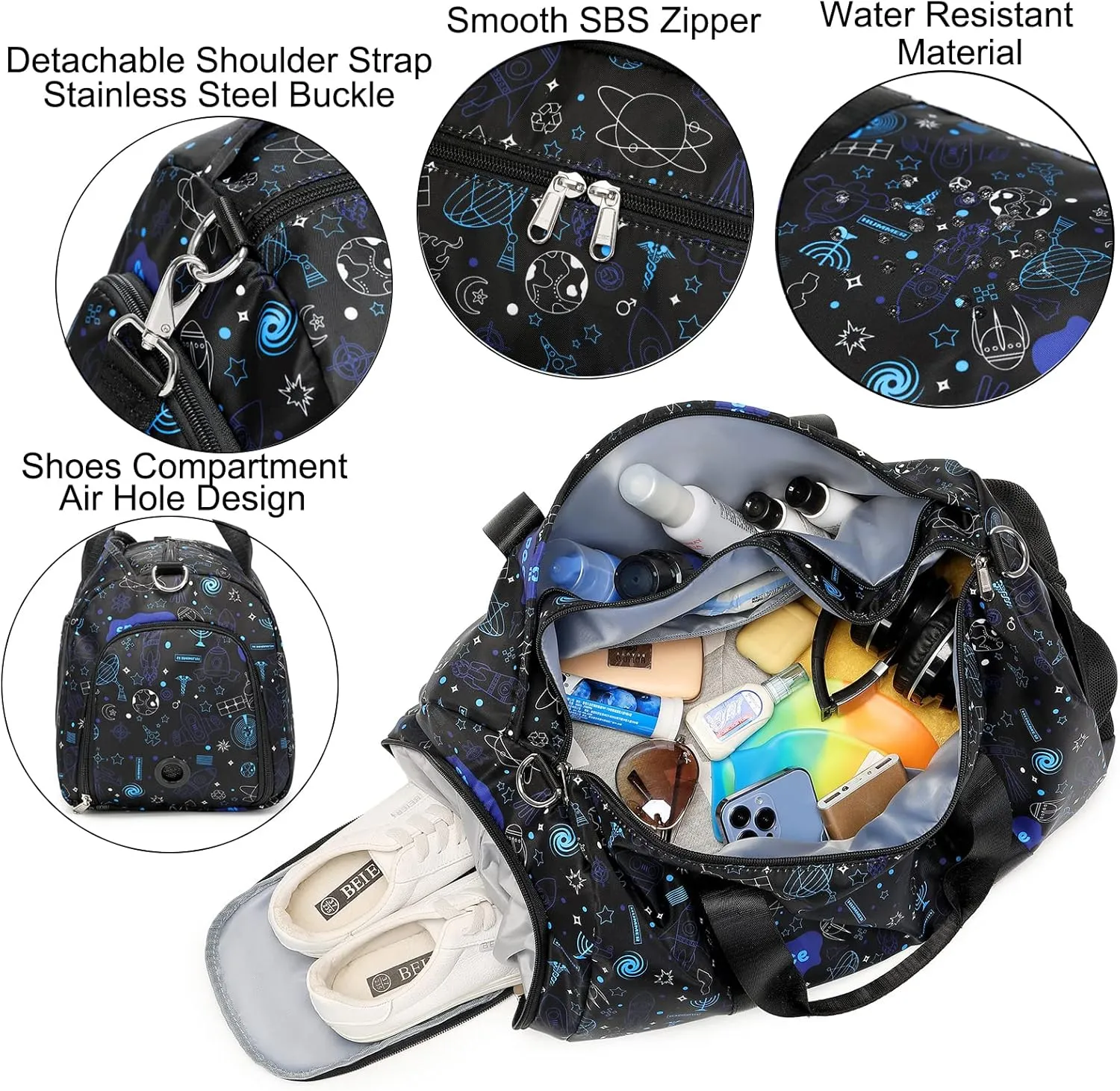 Dance Bags for Teens - Duffle Overnight Sports Gymnastics Gym Weekender Travel Carry On Bag with Shoe Compartment for Teen Boys