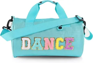 Dance Ballet Bag for Girls Sport Gym Duffle Bags Overnight Travel Bags Fun Dance Workout Duffel Bag Toddler Kid Cute Bag for Dancers, Girls, Teens, Student Athletes (Bule)