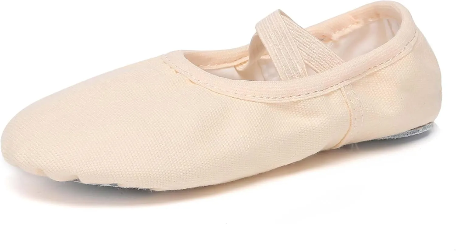 Danzcue Ballet Shoes for Girls-Soft Canvas/PU Leather Dance Slippers with Non-Slip Soles, Ideal Ballet Flats for Toddlers and Kids