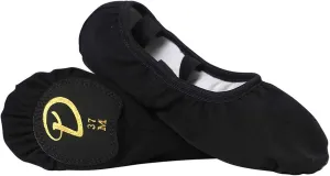 Daydance Beige Elastic Canvas Ballet Shoes/Slippers for Women, Girls