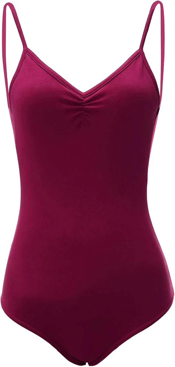 Daydance Camisole Dance Leotards for Women Cotton Spaghetti Straps Ballet Costumes