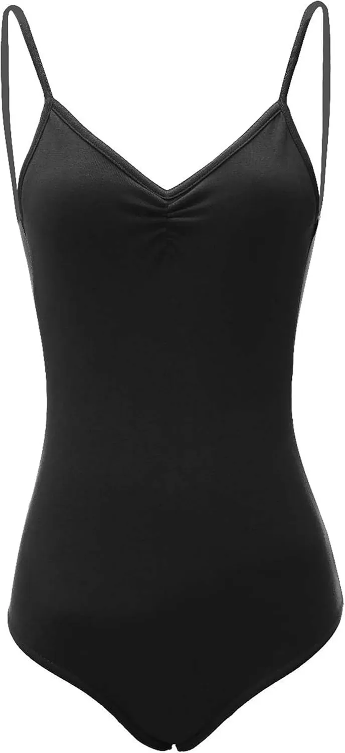 Daydance Camisole Dance Leotards for Women Cotton Spaghetti Straps Ballet Costumes