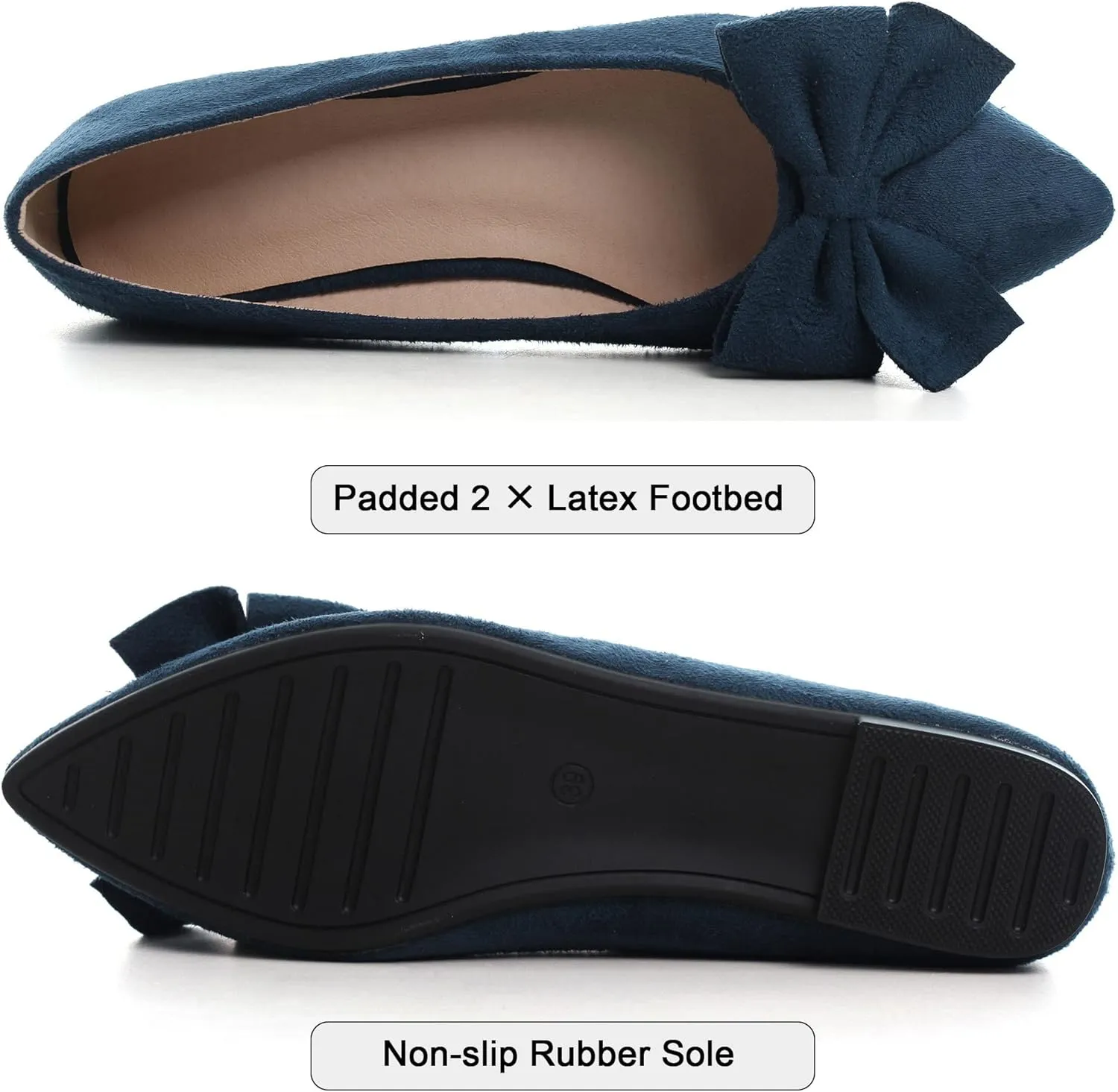 Dear Time Women's Ballet Flats Dress Ballet Shoes Slip on for Office Work Comfortable Shoes