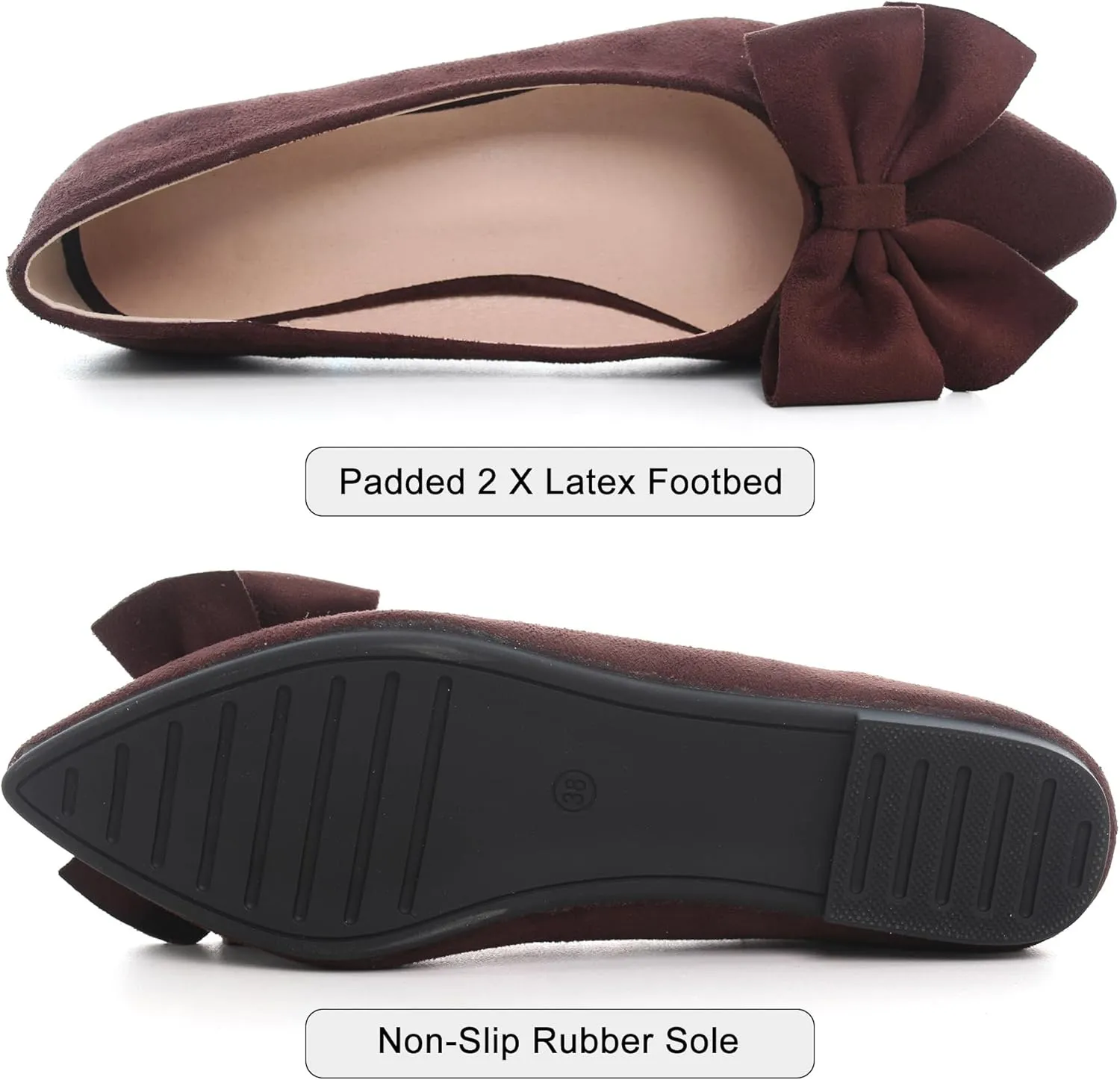 Dear Time Women's Ballet Flats Dress Ballet Shoes Slip on for Office Work Comfortable Shoes