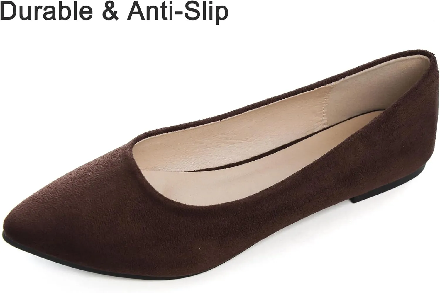Dear Time Women's Pointed Toe Ballet Flat Shoes Simple Casual Office Work Shoes Slip-on Comfortable Shoes