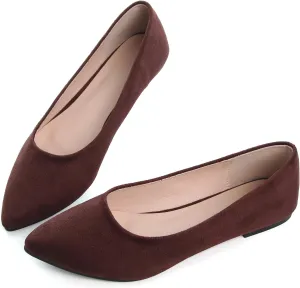 Dear Time Women's Pointed Toe Ballet Flat Shoes Simple Casual Office Work Shoes Slip-on Comfortable Shoes