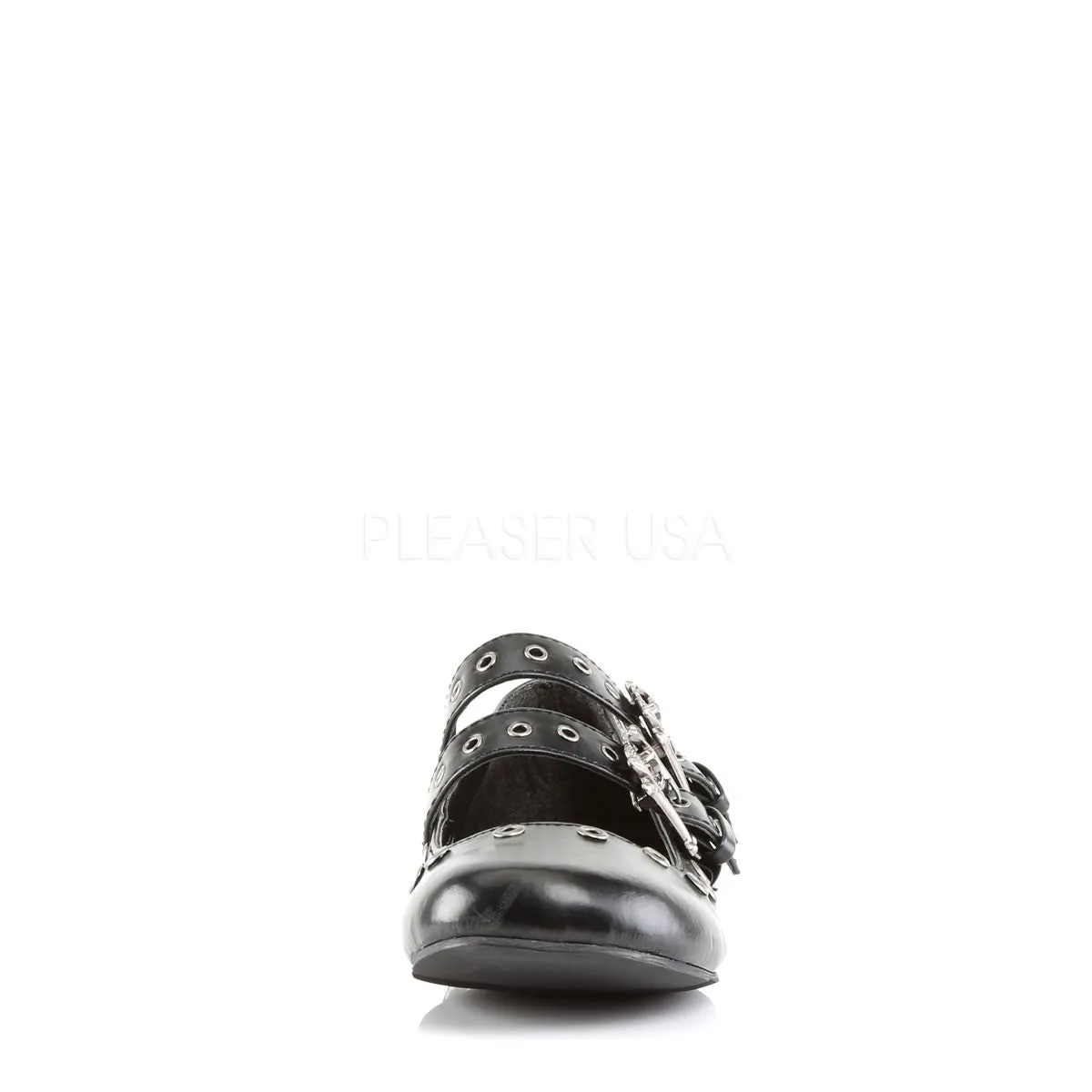 DEMONIA DAISY-03 Black Pu Ballet Flats